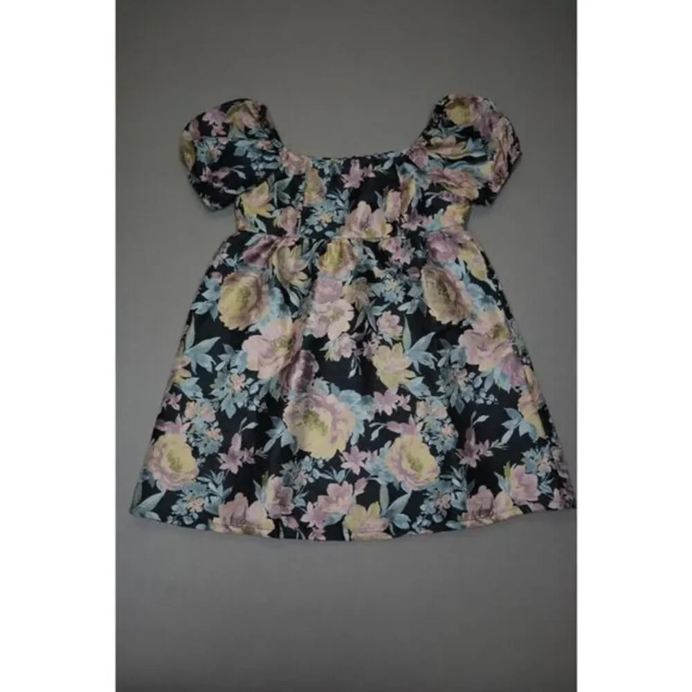 Aqua Girl Black, Pink‎ and Yellow Floral Dress Size XL 14/16